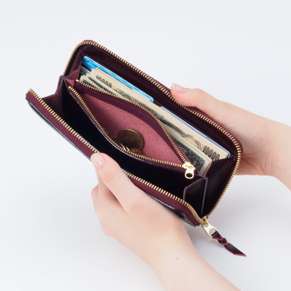 ラウンドジップ長財布 - 葡萄